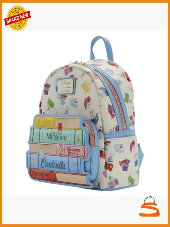 Loungefly Disney Princess Books Mini Backpack Shoulder Bag Purse Faux Leather main image 7